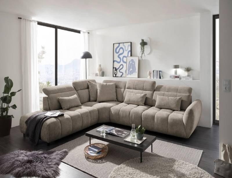 Sofa Franklin von ED Exciting Design – Modernes Sofa mit Mikrofaserbezug, Nosagfederung und 5-fach verstellbaren Kopflehnen von ED Exciting Design