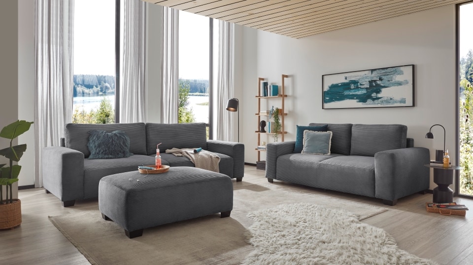 Sofa Set Elba von ED Exciting Design: Eleganz und Komfort in Perfektion - Modernes 2er & 3er Sofa-Ensemble in Cord Bezug, Nosagfederung und Flockfüllung, optionaler Hocker, diverse Farben Sofa Set Elba von ED Exciting Design: Eleganz und Komfort in Perfektion - Modernes 2er & 3er Sofa-Ensemble in Cord Bezug, Nosagfederung und Flockfüllung, optionaler Hocker, diverse Farben von ED Exciting Design