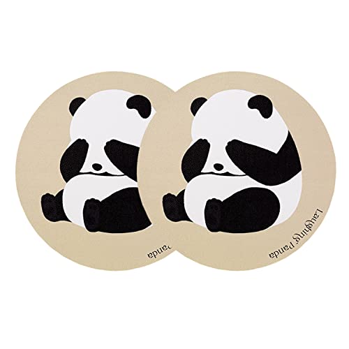 ED-Lumos 2Pcs Panda Kinder Leder Platzdeckchen Kinder Platzset Schmutzabweisend Tragbar Mahlzeiten für Kinder und Kleinkinder 30CMX30CM von ED-Lumos