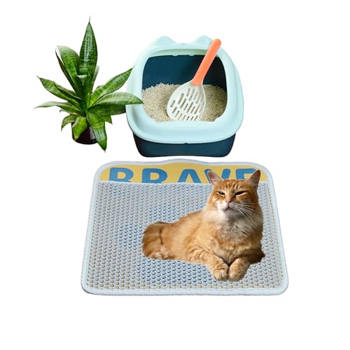 ED-Lumos Katzenklo Matte 60X60CM Große Rutschfestes Kätzchen Wurf Catcher wasserdicht Waben Matte Anti Katze Wurf Matte Wurf Tablett Matte Gelbe Pfote Brave Muster Design ED-Lumos Katzenklo Matte 60X60CM Große Rutschfestes Kätzchen Wurf Catcher wasserdicht Waben Matte Anti Katze Wurf Matte Wurf Tablett Matte Gelbe Pfote Brave Muster Design von ED-Lumos