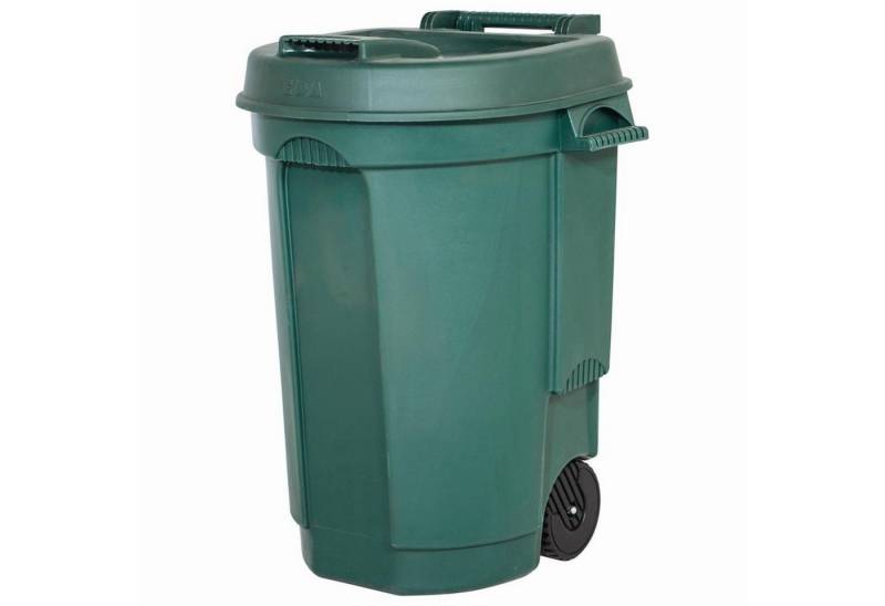 EDA Plastiques Mülleimer Fahrbarer Abfallbehälter 110L Farbe: grün, Maße: 55x58x81cm von EDA Plastiques
