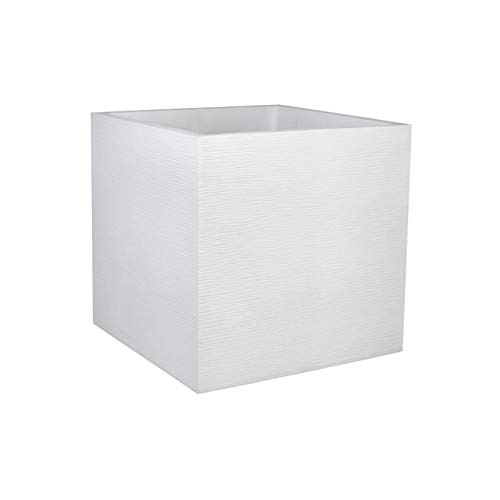 Quadratisches Blumentablett PLASTIC EDA Graphit - 57 L - 49,5 x 49,5 x 49,5 cm - Wei�er Ceruse von EDA Plastiques