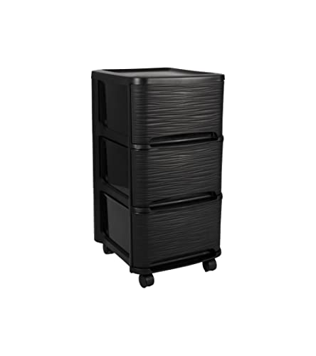 EDA 010285 | Aufbewahrungsschrank STONE | 3 x 14 Liter Schubladen | Farbe: schwarz von EDA