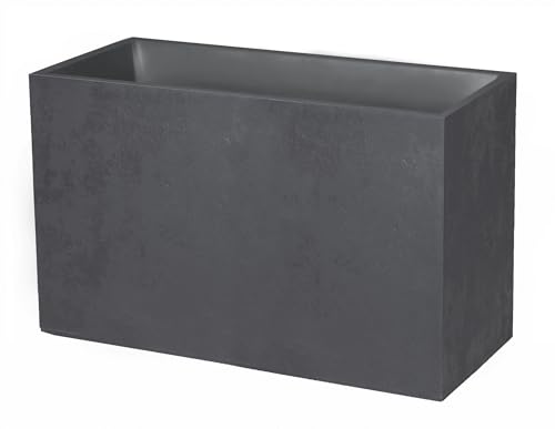 EDA - Basalt 116 L – Dekor Beton-Imitation – doppelwandig – Wasserspeicherbereich – 99,5 x 39,5 x 60 cm – Anthrazitgrau EDA - Basalt 116 L – Dekor Beton-Imitation – doppelwandig – Wasserspeicherbereich – 99,5 x 39,5 x 60 cm – Anthrazitgrau von EDA