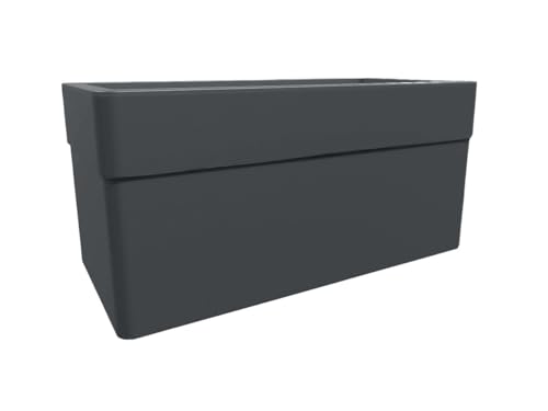 EDA Blumenkasten eckig Carel grau anthrazit 78x39x39 cm - 63 Liter von EDA