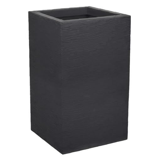EDA Blumentopf, quadratisch, hoch, Graphit Up, 36 l, 29,5 x 29,5 x 49,5 cm, Anthrazit von EDA