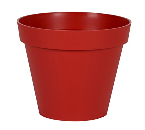 EDA - Blumentopf, rund, Toskana, Ø 40 cm, Volumen 23 l, Ø 39,5 x H.31 cm, Rubinrot von EDA