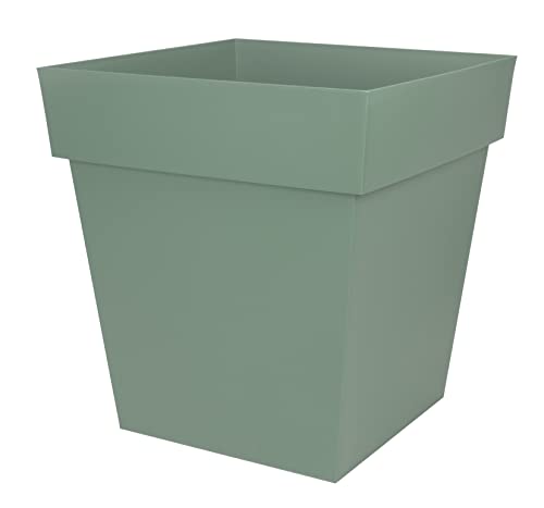 EDA - Blumentopf Toskana, quadratisch, 50 cm – Volumen 87 l – 49,5 x 49,5 x 52,5 cm – Lorbeergrün von EDA