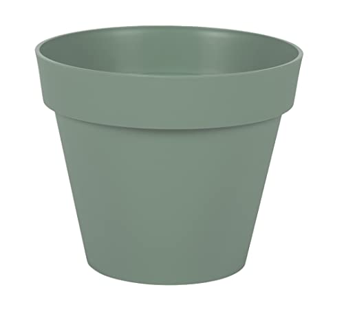 EDA - Blumentopf Toskana, rund, Ø 20 cm – Volumen 3 l – Ø 20 x H 17 cm – Lorbeergrün von EDA