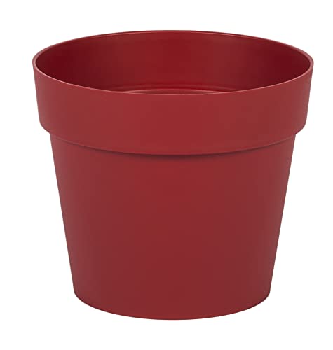 EDA - Blumentopf rund Toskana, Ø 14 cm – Volumen 1,1 l – Ø 13,5 cm x H 11,7 cm – Rubinrot von EDA