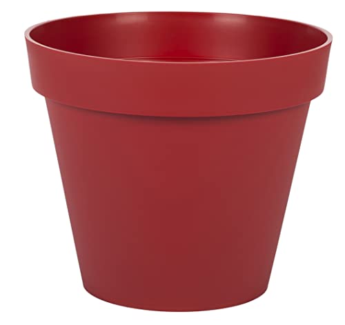 EDA - Blumentopf rund Toskana, Ø 25 cm – Volumen 6 l – Ø 25 x H 21 cm – Rubinrot von EDA