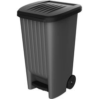 EDA - Mülleimer outdoor 90 l anthrazit/schwarz mit Pl und Rädern von EDA