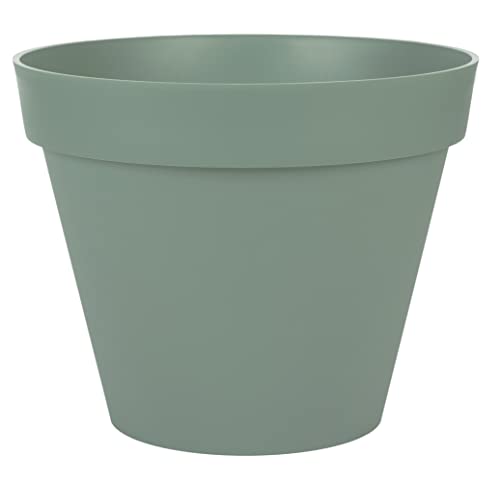 EDA - Blumentopf, rund, Toskana, Ø 40 cm, Volumen 23 l, Ø 39,5 x H.31 cm, Lorbeergrün von EDA