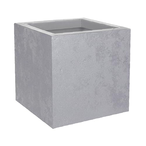 EDA - Quadratischer Topf Basalt'Up 21 l – Dekor Beton-Imitation – einwandig – Wasserspeicherbereich – 29,5 x 29,5 x 29,5 x H 29,5 cm – Betongrau EDA - Quadratischer Topf Basalt'Up 21 l – Dekor Beton-Imitation – einwandig – Wasserspeicherbereich – 29,5 x 29,5 x 29,5 x H 29,5 cm – Betongrau von EDA