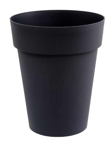 EDA TOSCANE Ø 44 cm Blumentopf, halbhoch, Vase, Kunststoff, anthrazit von EDA
