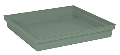 EDA - Untersetzer Toskana, quadratisch, 40 cm – Toskana 26,7 cm – für Blumentopf quadratisch Toskana 50 cm – 40 x 40 x 5,9 cm – Lorbeergrün von EDA