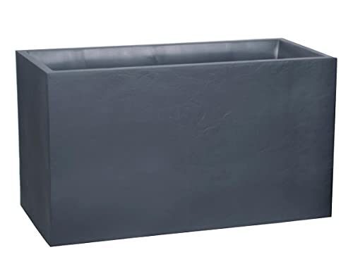 EDA - Wandhalterung Volcania 116 l – Dekor Steinoptik – doppelwandig – Wasserrückhaltebereich – 99,5 x 39,5 x 60 cm – Grau Anthrazit von EDA