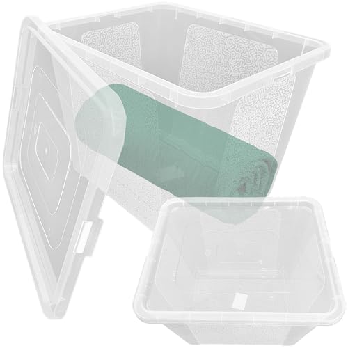 EDANTI Aufbewahrungsbox Mit Deckel Kunststoffbehälter Container (30 L, Transparent) von EDANTI