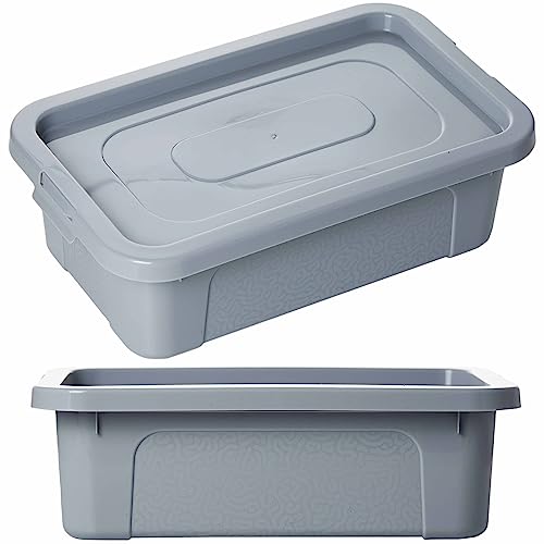 EDANTI Aufbewahrungsbox Mit Deckel Kunststoffbehälter Container (4,5 L, Grau) von EDANTI