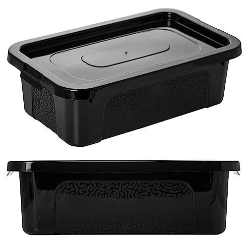 EDANTI Aufbewahrungsbox Mit Deckel Kunststoffbehälter Container (4,5 L, Schwarz) von EDANTI