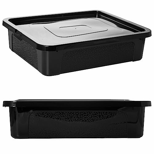 EDANTI Aufbewahrungsbox Mit Deckel Kunststoffbehälter Container (10 L, Schwarz) von EDANTI