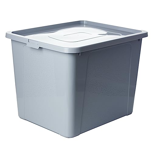 EDANTI Aufbewahrungsbox Mit Deckel Kunststoffbehälter Container (30 L, Grau) von EDANTI