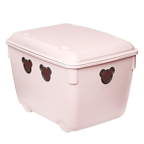 EDANTI Aufbewahrungsboxen Mit Deckel Spielzeugkiste Für Kinder 40L Spielzeugbehälter Kunststoffbehälter Kunststoff Teddybär (Rosa) von EDANTI