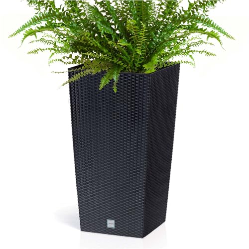 EDANTI Blumentopf Pflanzentopf Blumenkübel Hoher Rattan-Blumentopf Topf Rechteckig Blumentöpfe Gross Töpfe Pflanzkübel Übertopf Innen- und Außenbereich für Blumen Garten Balkon Terrasse Haus 32,5 cm EDANTI Blumentopf Pflanzentopf Blumenkübel Hoher Rattan-Blumentopf Topf Rechteckig Blumentöpfe Gross Töpfe Pflanzkübel Übertopf Innen- und Außenbereich für Blumen Garten Balkon Terrasse Haus 32,5 cm von EDANTI