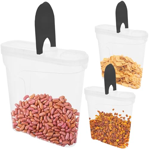 EDANTI Vorratsdosen mit Deckel Set 3er Aufbewahrungsboxen Frischhaltedosen | Vorratsdose zur Mehl Zucker & Müsli Aufbewahrung Küche (3 x 2,4 L - Schwarz) von EDANTI