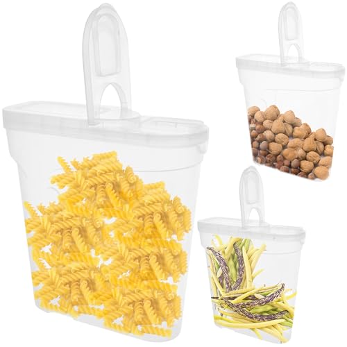 EDANTI Vorratsdosen mit Deckel Set 3er Aufbewahrungsboxen Frischhaltedosen | Vorratsdose zur Mehl Zucker & Müsli Aufbewahrung Küche (3 x 4L - Transparent) von EDANTI