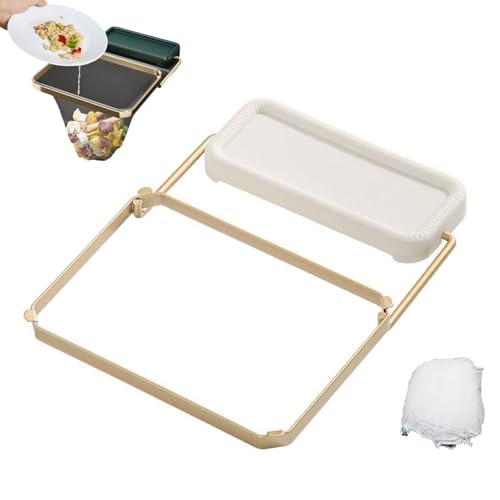 EDAT Meshmate Abfallregal Spüle, Mesh Mate drehbares Küchenspülensieb mit 50/100 Stück Filternetzbeuteln, Spülbeckensiebkorb for Lebensmittelabfälle mit Saugnapf(White,with 100 nets) von EDAT