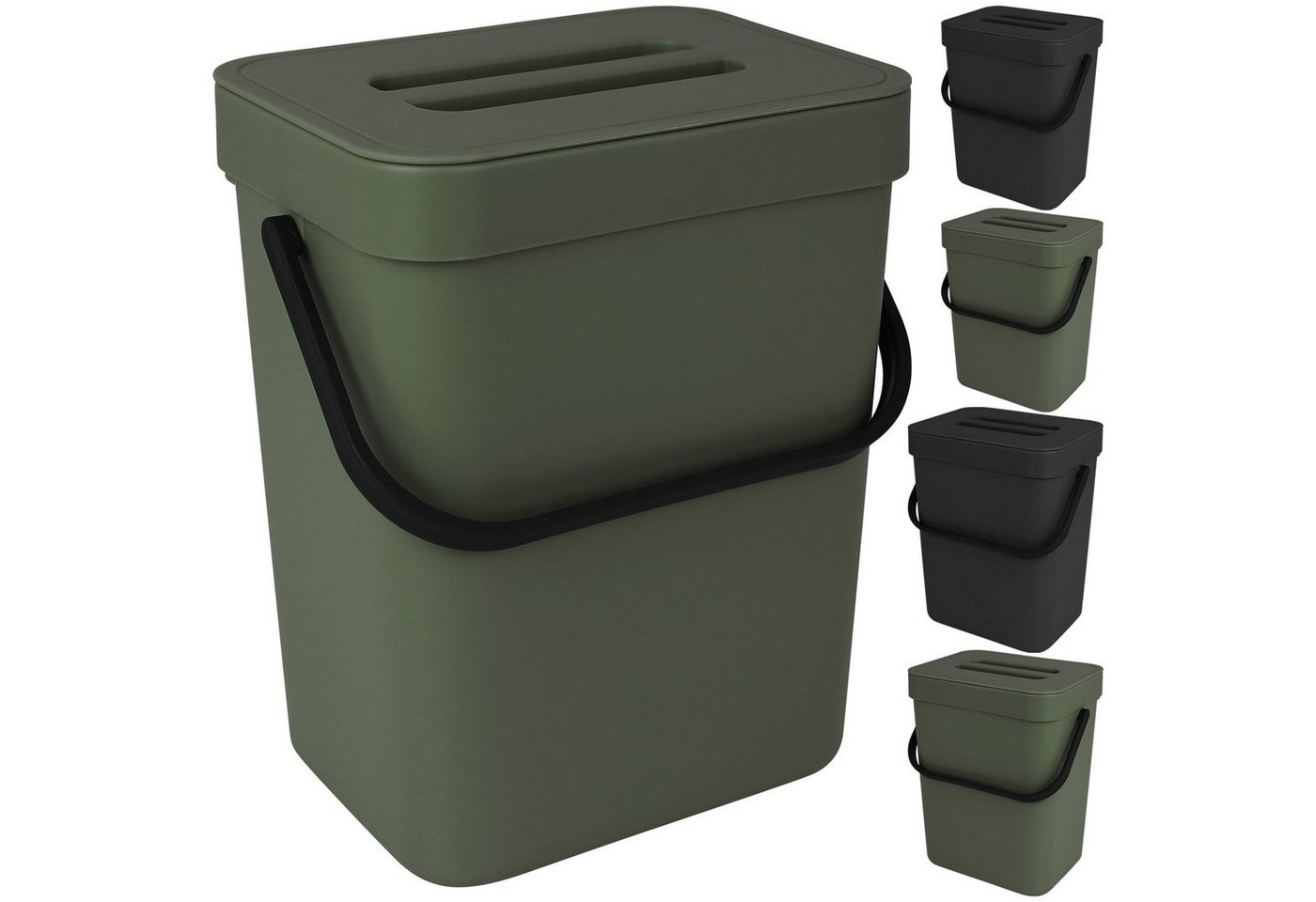 EDCO Mülleimer Küchenabfalleimer mit Farb- und Größenwahl 3L 5L, Abfalleimer Abfallsammler Schranktür Bio Müll Eimer Müllbehälter von EDCO
