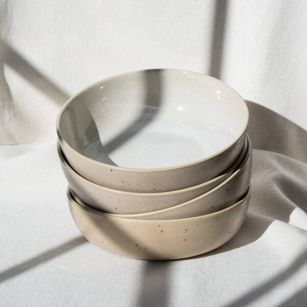 EDDA stoneware Handgemachte Steingut Schale Eelina - Beige (ø 18 x 4,5 cm) von EDDA stoneware