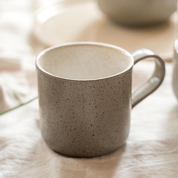 EDDA stoneware Handgemachte Steingut Tasse Ddoria - Granit Grau (ø 8 x 9 cm, 0,35 L) von EDDA stoneware