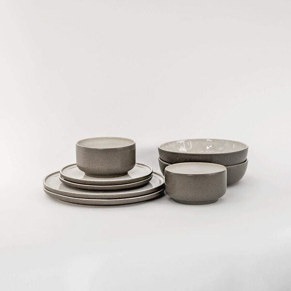 EDDA stoneware Mehrteiliges Geschirr Set Ddoria - Granit Grau aus Steingut (handgemacht) von EDDA stoneware