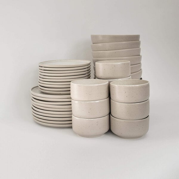 EDDA stoneware Mehrteiliges Geschirr Set Eelina - Cappuccino Beige aus Steingut (handgemacht) von EDDA stoneware