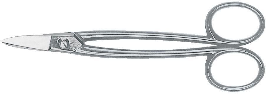 Goldschmiedeschere gebogen vernickelt mit Griffaugen 175mm Erdi von EDE - Bessey