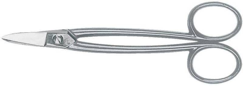 Goldschmiedeschere gebogen vernickelt mit Griffaugen 175mm Erdi von EDE - Bessey