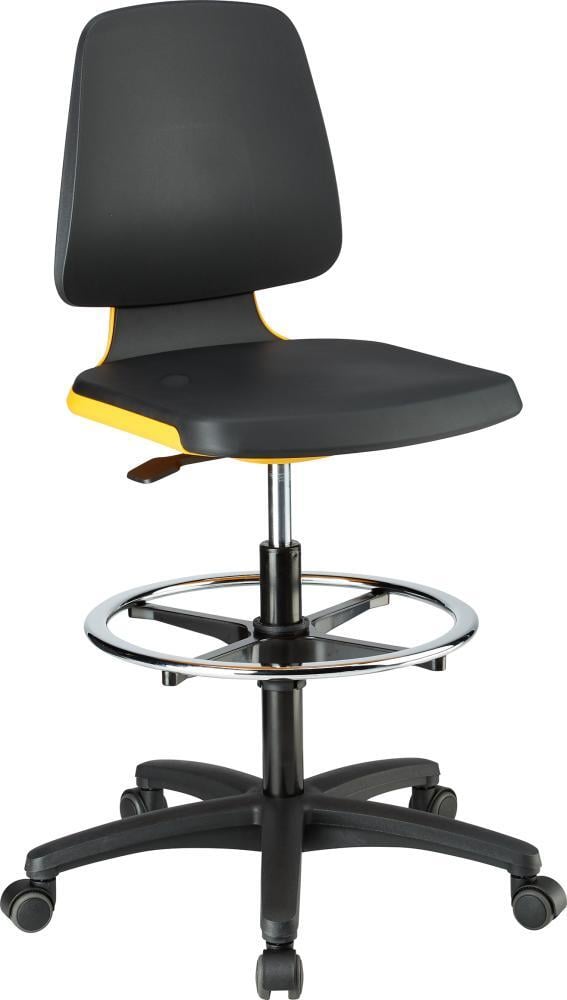 Stuhl Labsit 4 orange Integr.Schaum,m.Rollen von EDE - Bimos