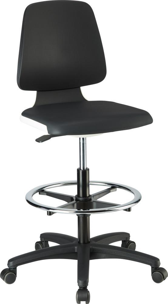 Stuhl Labsit 4 weiß Kst.-Leder,m.Rollen von EDE - Bimos