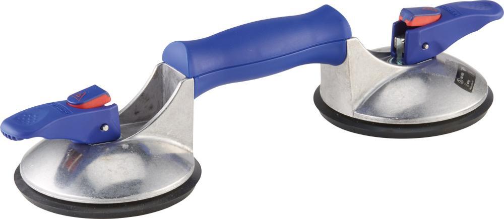 Saugheber m.Anzeige 60kg m. 2-Kopf-Alu von EDE - Bohle