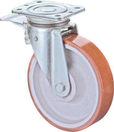 Lenkrolle 125mm N120.C10 Pl.,Polyure Guss,KL,Fest N120.C10.129 von EDE - Bs Rollen