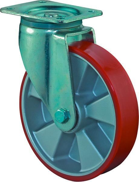 Lenkrolle 250mm L600.B90 Platte,Polyure Guss,KL L600.B90.250 von EDE - Bs Rollen