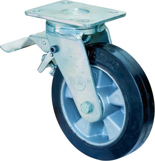 Lenkrolle 250mm RR120.B80Platte,Elast.schw.KL,FestRR120.B80.251 von EDE - Bs Rollen