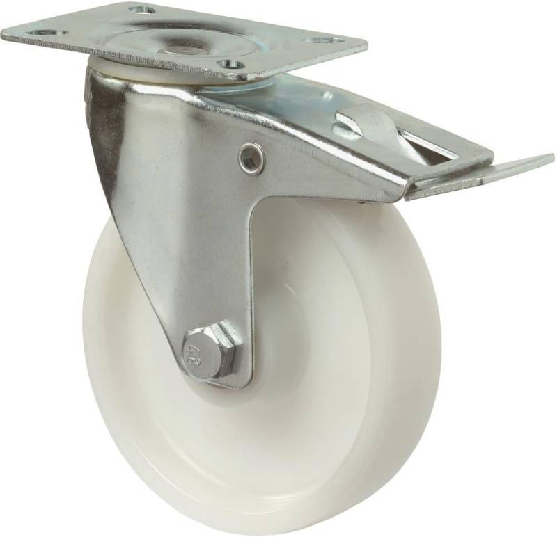 Lenkrolle 80mm L420.B10 Platte,Kst.weiß,RL,Fest L420.B10.080 von EDE - Bs Rollen