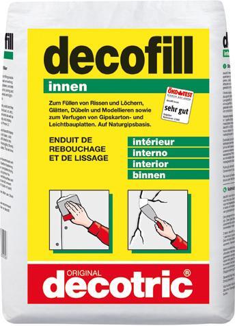 Decofill Spachtelmasse 10kg Sack, innen decotric von EDE - Decotric