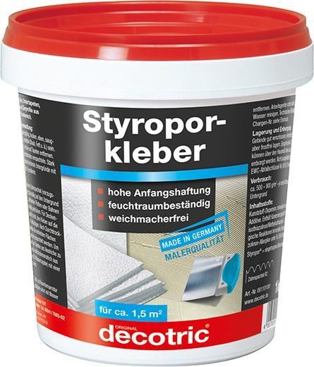 Styroporkleber 1 kg gebrauchsfertig decotric von EDE - Decotric