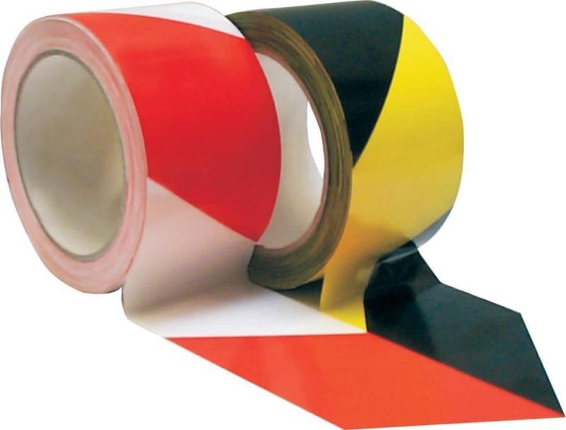 Warnmarkierungsband PVC selbstklebend 60mmx66m rot/weiss von EDE - Gerlinger