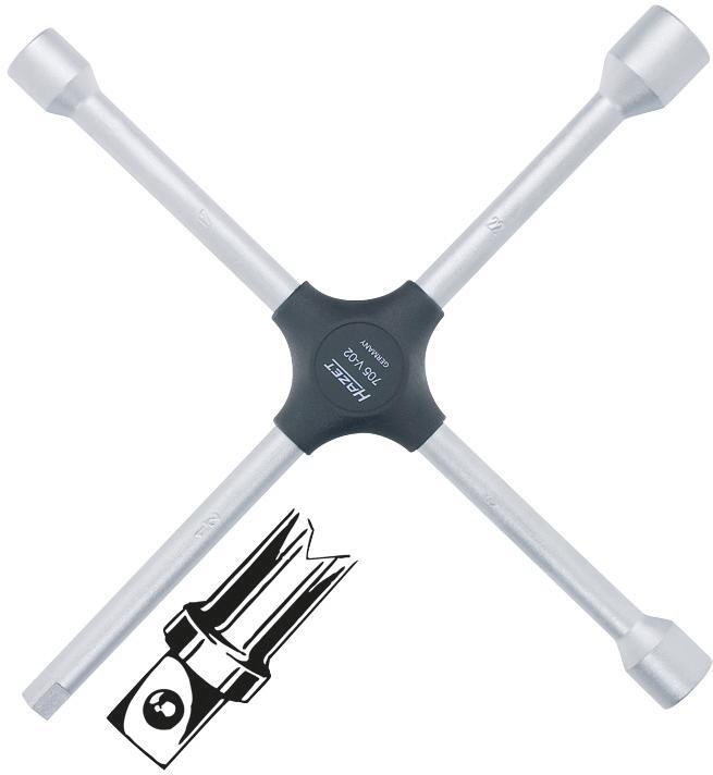 Kreuzschlüssel für PKW 6-kant 17x19x22mmxDIN 3120 1/2" außen HAZ Kreuzschlüssel für PKW 6-kant 17x19x22mmxDIN 3120 1/2" außen HAZ von EDE - Hazet