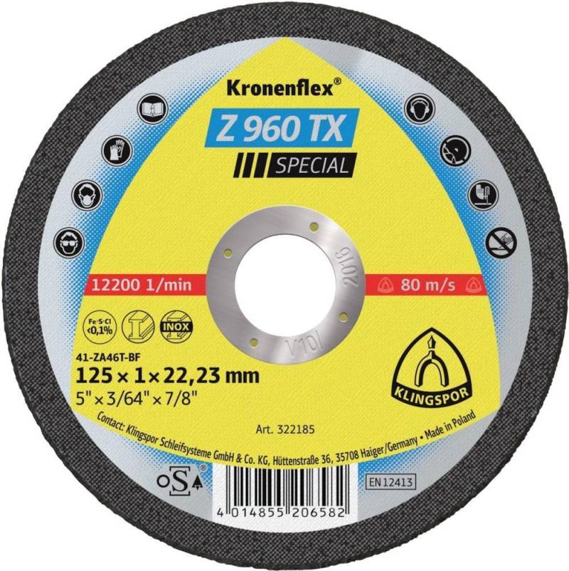 Trennscheibe Z960TX 125x1,0mm gera. Klingspor Trennscheibe Z960TX 125x1,0mm gera. Klingspor von EDE - Klingspor